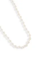 18K Rose Gold Pearl Necklace With Diamond