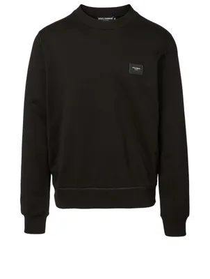 Cotton Sweatshirt With Logo Patch