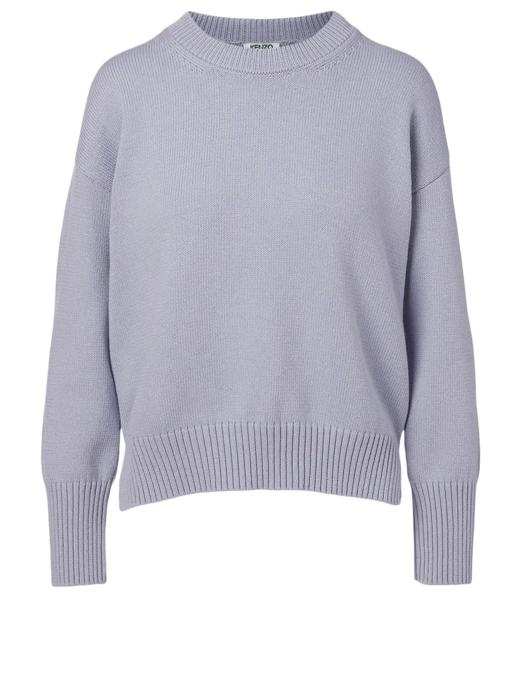 Cotton-Blend Sweater With Back Logo