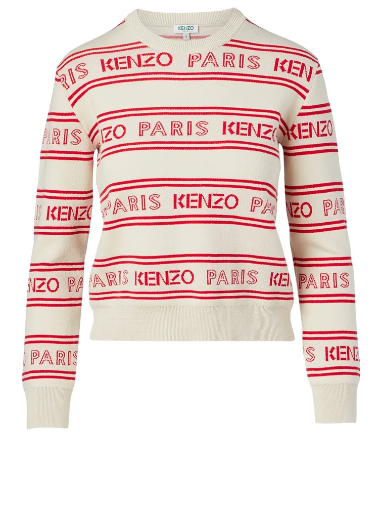 Jacquard Sweater Logo Print