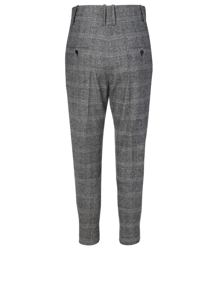 Noah Wool-Blend Pants Check Print