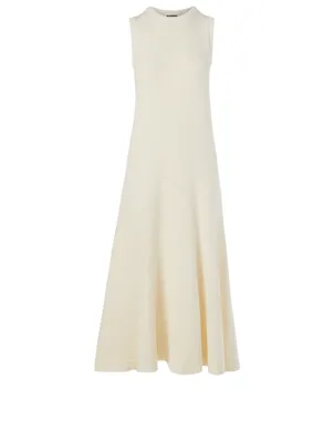 Linen-Blend Sleeveless Midi Dress