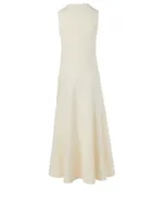 Linen-Blend Sleeveless Midi Dress