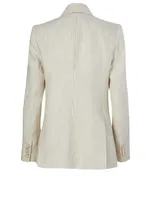 Super Eight Linen Blazer Stripe Print