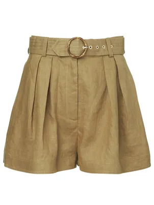 Super Eight Linen High-Waisted Shorts