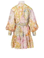 Super Eight Cotton And Silk Mini Dress Floral Print