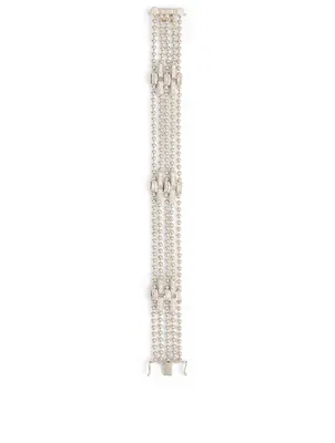Flapper 18K White Gold Narrow Bracelet With Diamonds