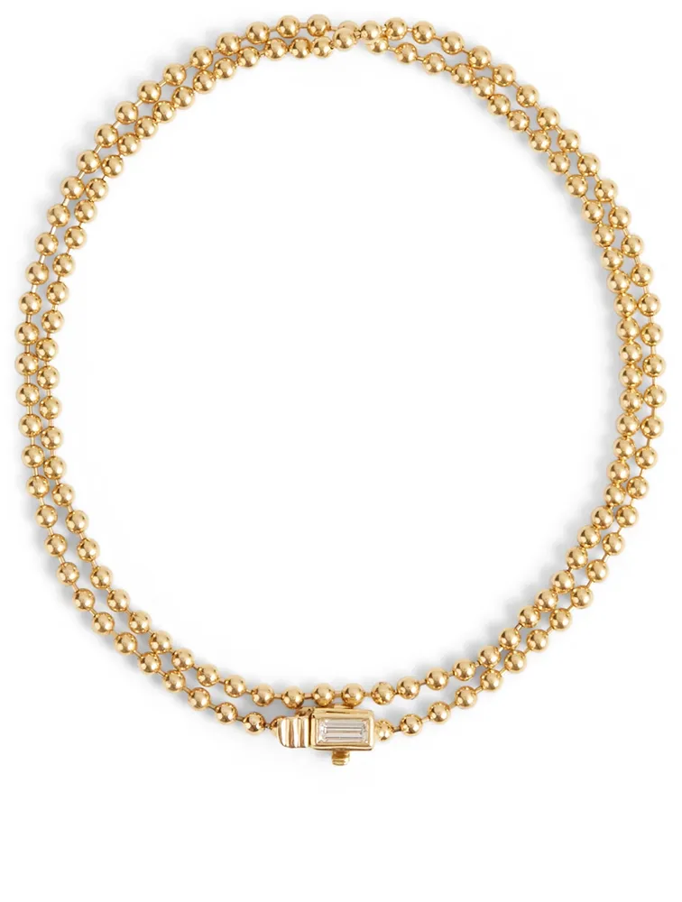 Flapper 18K Gold Double Wrap Bracelet With Diamond