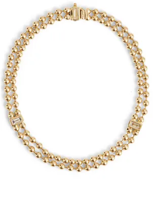 Flapper 18K Gold Strand Ball Chain Bracelet With Diamonds