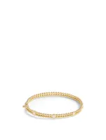 Flapper 18K Gold Double Row Ball Bangle Bracelet With Diamonds
