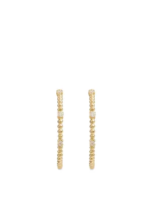 Flapper 18K Gold Hoop Earrings With Diamonds