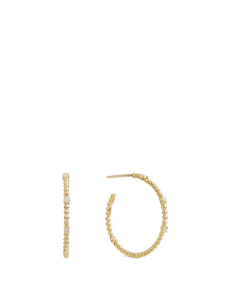 Flapper 18K Gold Hoop Earrings With Diamonds