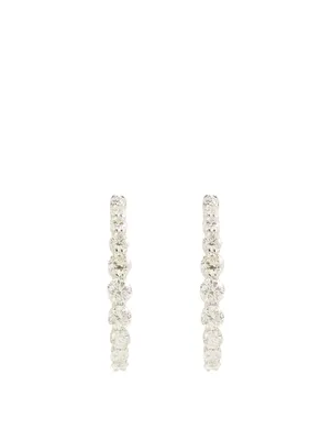 Essentials 18K White Gold Pear Hoop Earrings With Diamonds