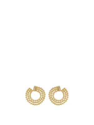 Flapper 18K Gold Swirl Earrings With Diamonds