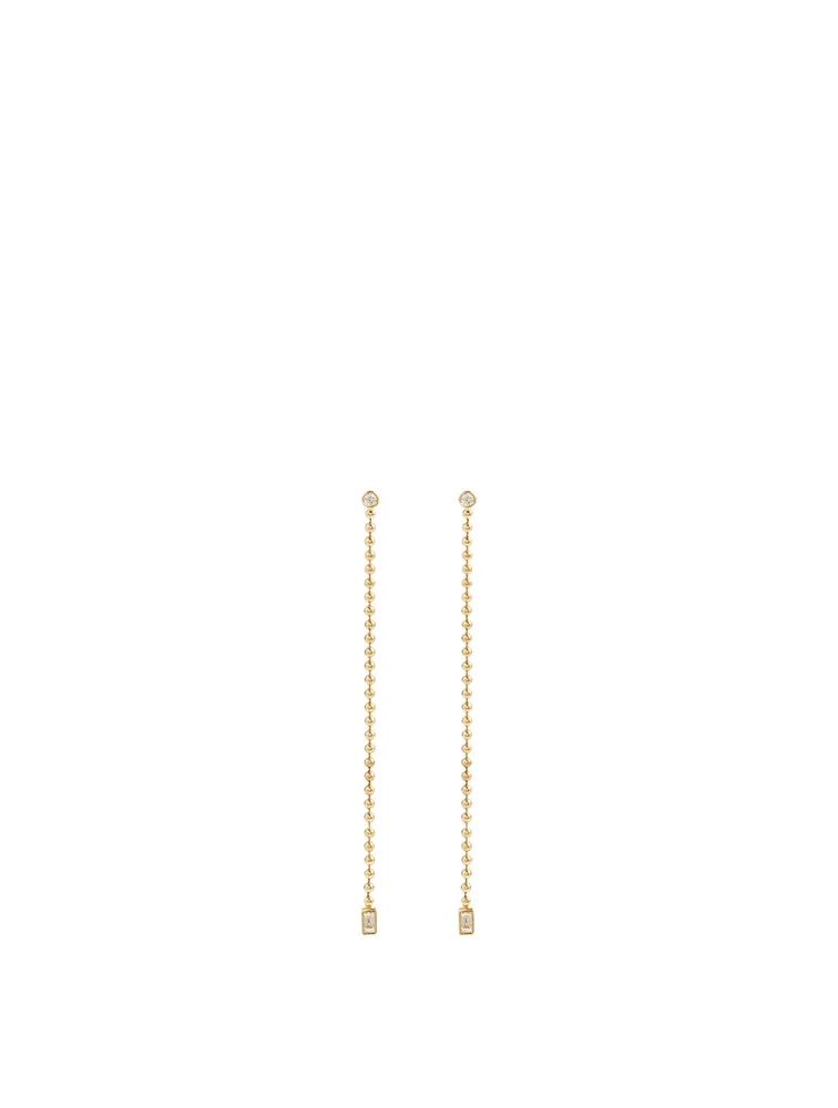 Flapper 18K Gold Drop Chain Earrings With Diamonds