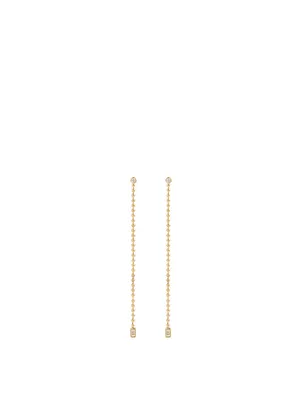 Flapper 18K Gold Drop Chain Earrings With Diamonds