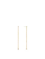 Flapper 18K Gold Drop Chain Earrings With Diamonds