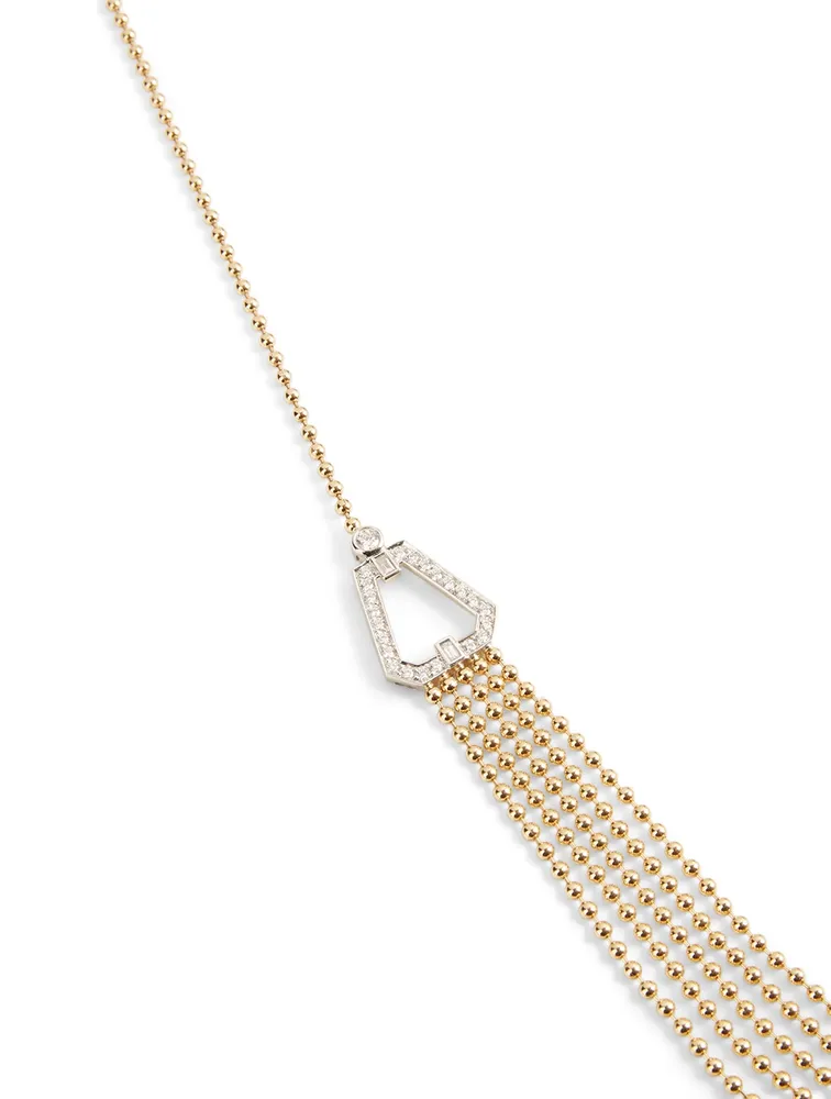 Flapper 18K Gold Tassel Necklace With Diamonds