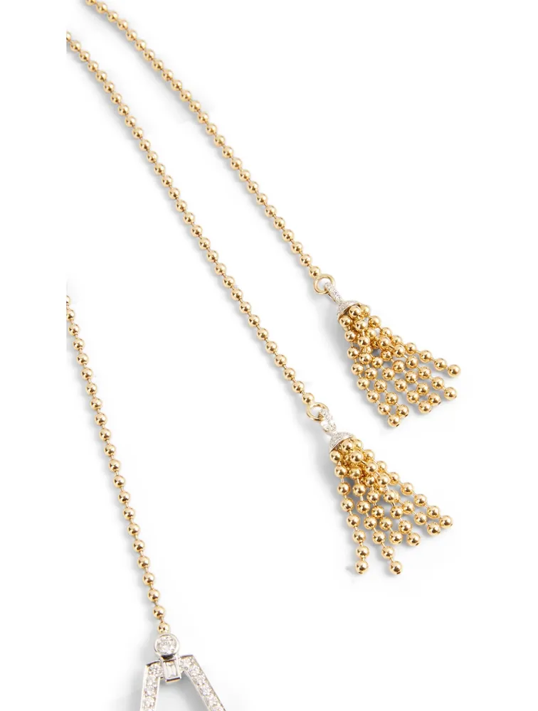 Flapper 18K Gold Tassel Necklace With Diamonds