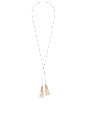 Flapper 18K Gold Flapper Wrap Tassel Necklace With Diamonds