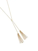 Flapper 18K Gold Flapper Wrap Tassel Necklace With Diamonds