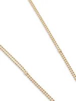 Flapper 18K Gold Double Strand Ball Chain Necklace With Diamonds