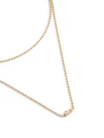 Flapper 18K Gold Single Strand Ball Chain Necklace With Diamond