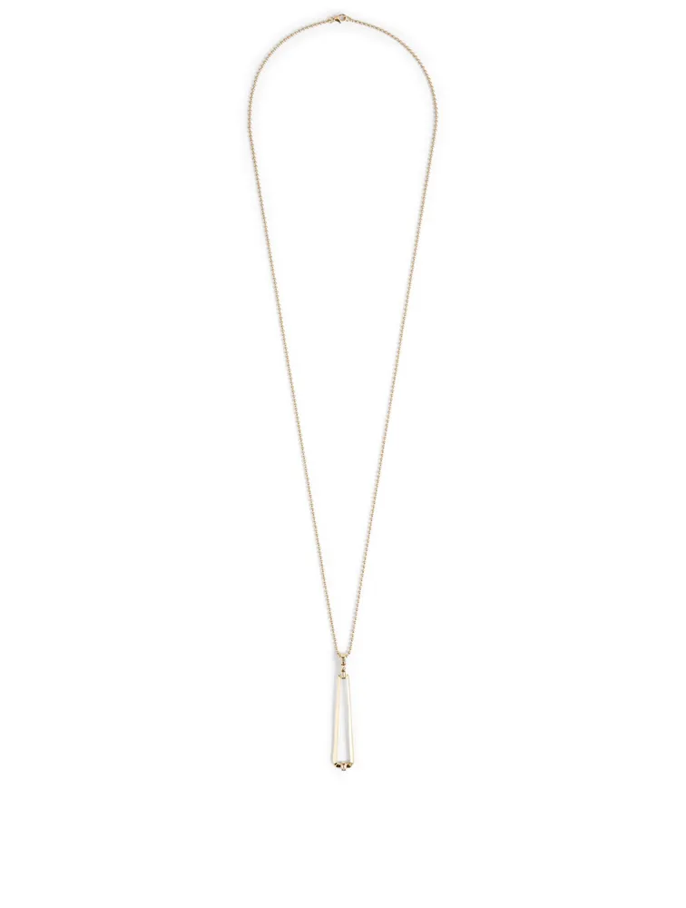 Essentials 18K Gold Trapezoid Pendant Necklace With Diamonds