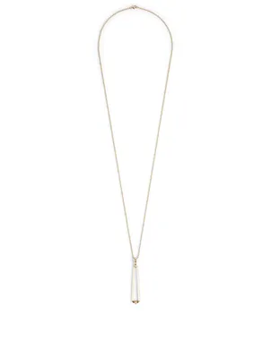 Essentials 18K Gold Trapezoid Pendant Necklace With Diamonds