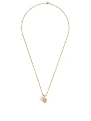 Flapper 18K Gold Ball Pendant Necklace With Diamonds