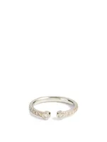 Essentials 18K White Gold Round Diamond Ring With Diamonds