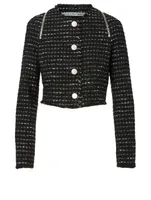 Wool-Blend Cropped Blazer