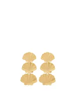 La Isla Gold-Plated Bronze Cascading Shell Earrings