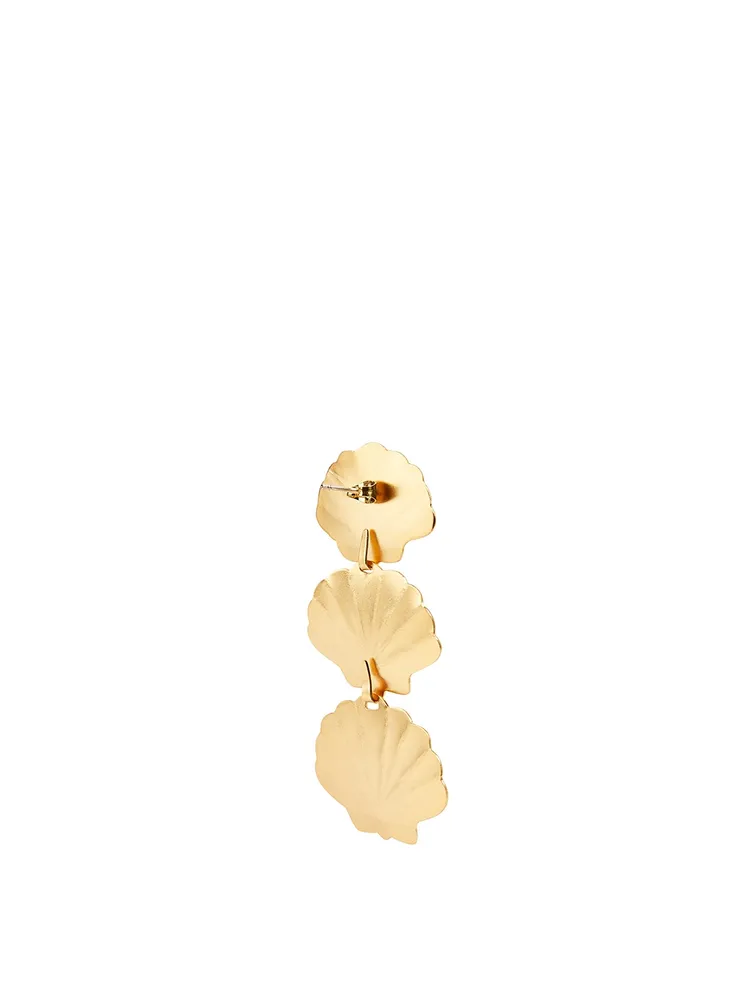 La Isla Gold-Plated Bronze Cascading Shell Earrings