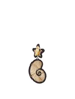 La Isla Iraca Palm And Gold-Plated Bronze Seashell Earrings