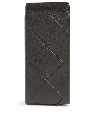 Intrecciato Leather Money Clip