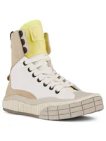 Clint Canvas And Suede High-Top Sneakers