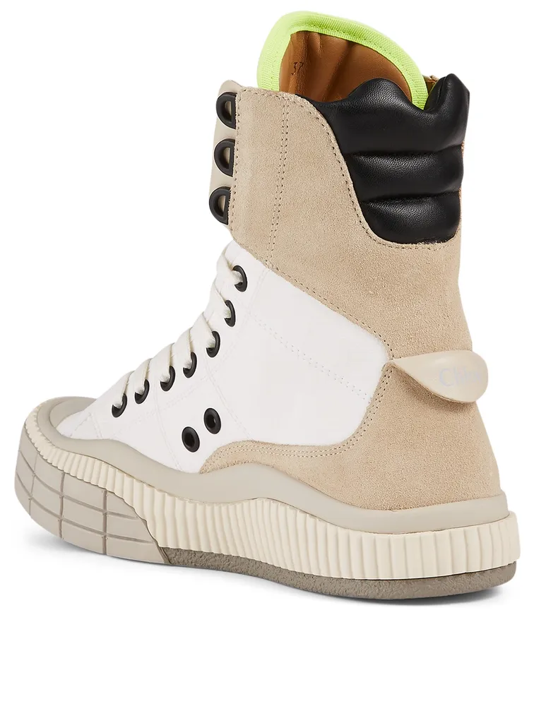 Clint Canvas And Suede High-Top Sneakers