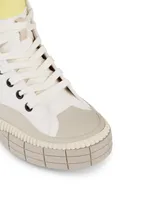 Clint Canvas And Suede High-Top Sneakers