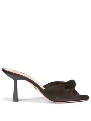 Pasha 75 Suede Heeled Mule Sandals