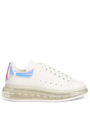 Oversized Leather Sneakers With Clear Sole