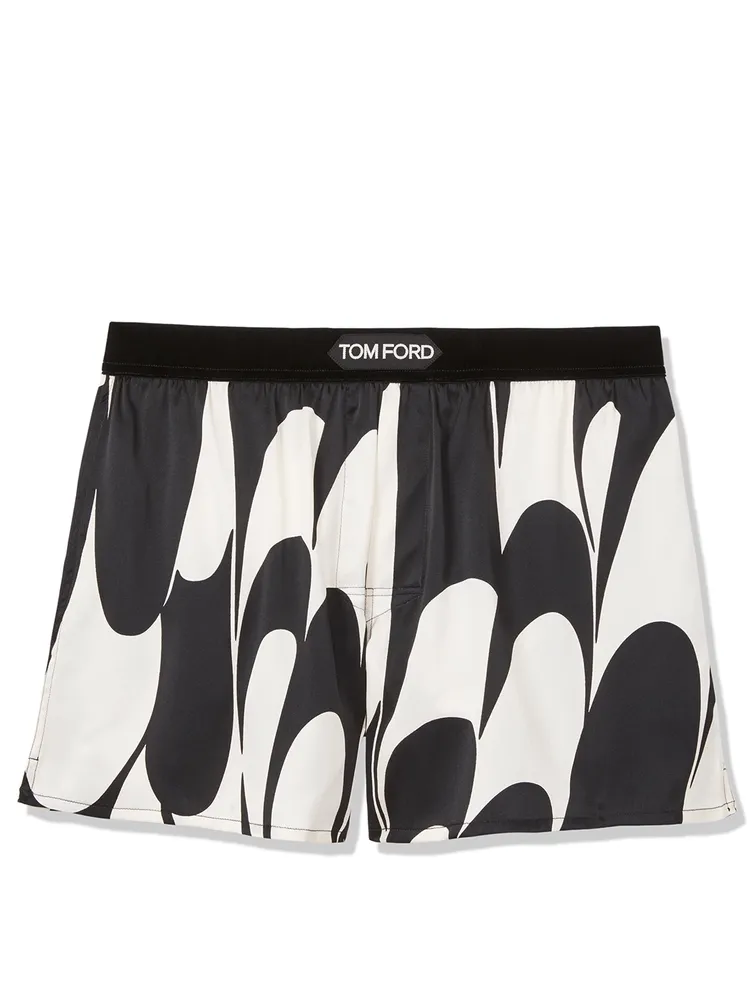 Silk Short Boxers Swirl Print