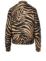 Abricot Silk Jacket Zebra Print