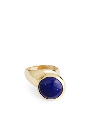 Offset Ring With Blue Lapis