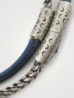 Lash Double Wrap Chain And Leather Bracelet