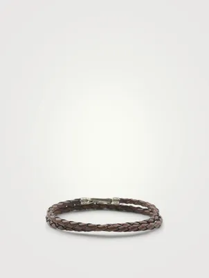 Bracelet double tour Lash en cuir tressé