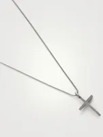 The Cross Oxidized Silver Thin Pendant Necklace