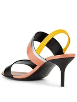 Alpha Party Leather Heeled Slingback Sandals