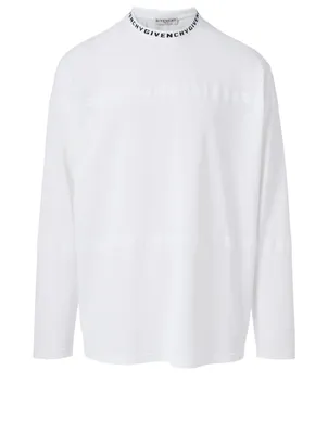 Long-Sleeve T-Shirt With Intarsia Neck