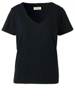 Organic Cotton Jersey Deep V-Neck T-Shirt